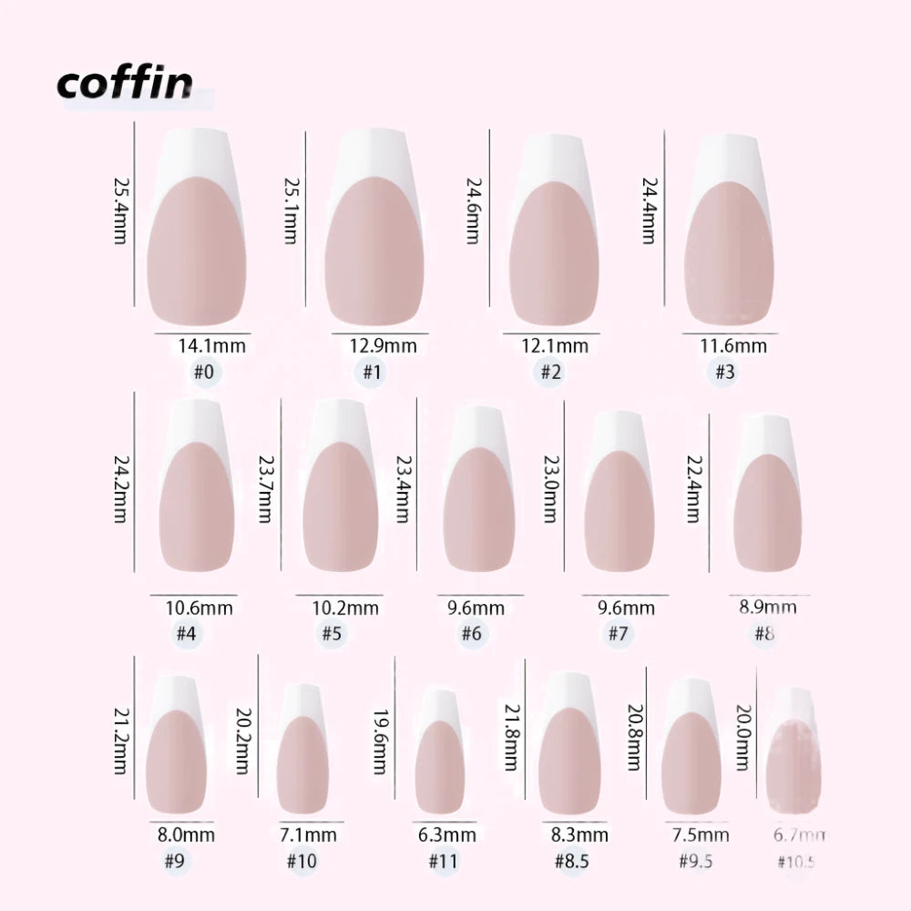 Royal Pre-Made French Tips - Short Coffin