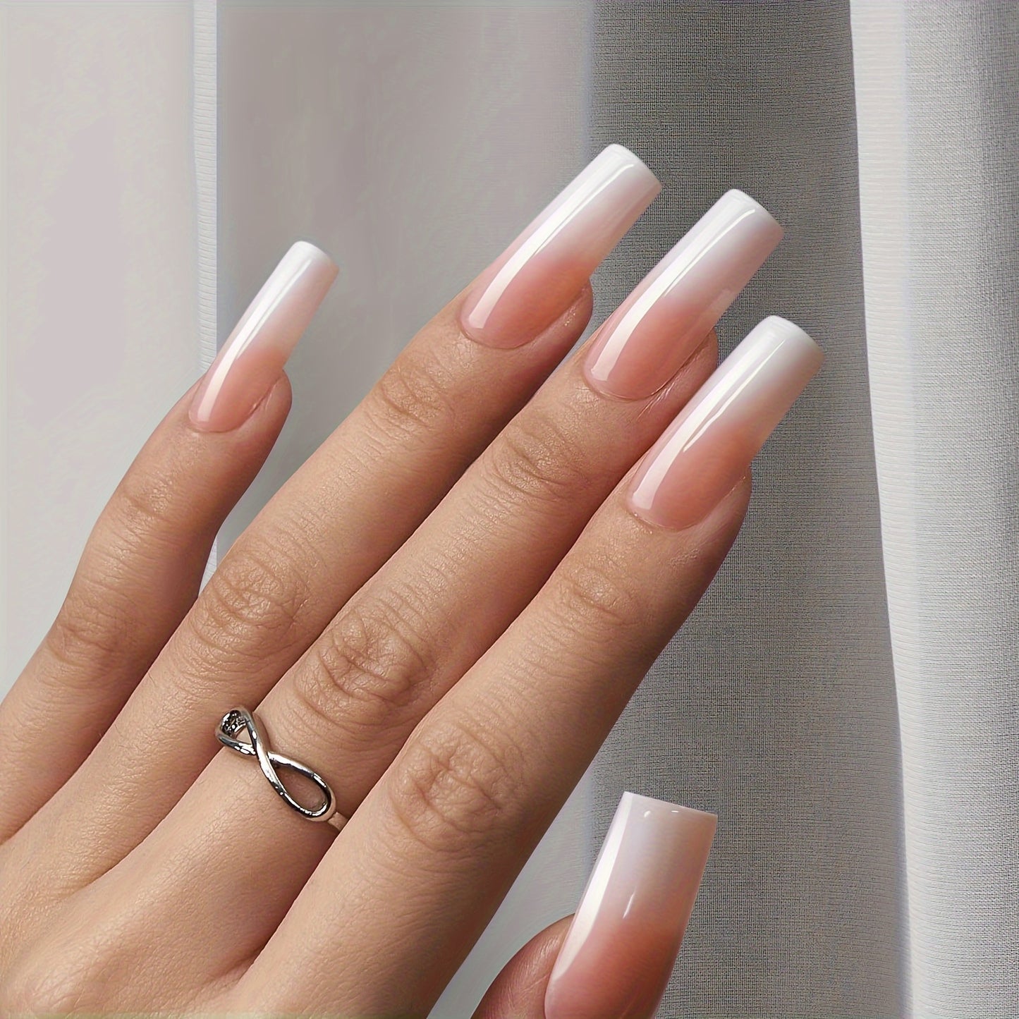 Royal Pre-Made French Tips - Ombre Long Square